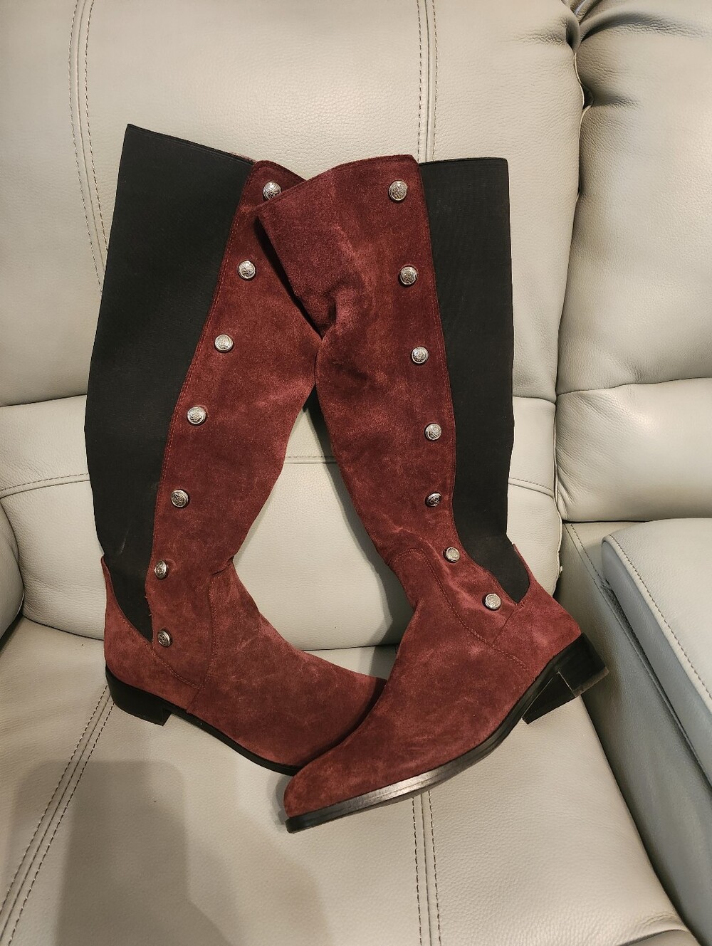 Vincre Camuto Women's Burgundy Suede Knee-High Boots